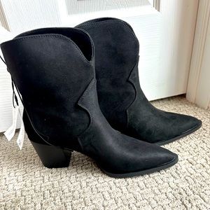 Cowgirl Boots (black suede) size 8 (new with tags)